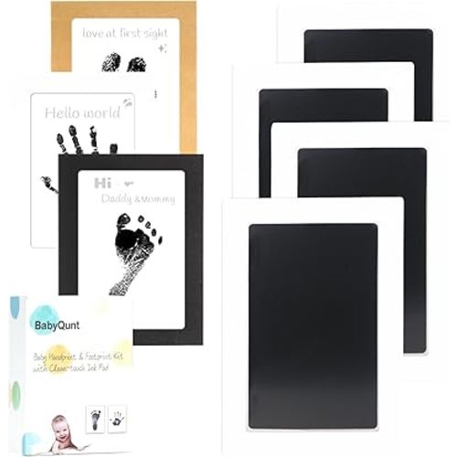 Inkless Baby Hand and Footprint Kit,Clean-Touch Ink Pad Kit,Safe No Mess Printing Infant Hand Foot Stamp,4 Pack Newborn Inkless Print Pads Best Keepsake or Gifts for Family