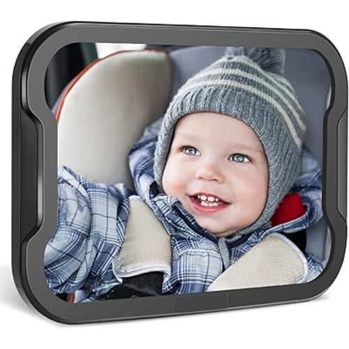 Zacro Baby Car Mirror, Shatter-Proof Acrylic Baby Mirror, Rearview Baby Mirror-Easily to Observe The Baby's Every Move, Rear Facing Car Seat Mirror Safety and 360 Degree Adjustability