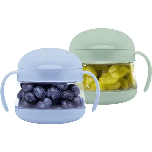 Ubbi Tweat No Spill Snack Container for Kids, BPA-Free, Toddler Snack Container, Easter Basket Stuffer, Sage & Blue