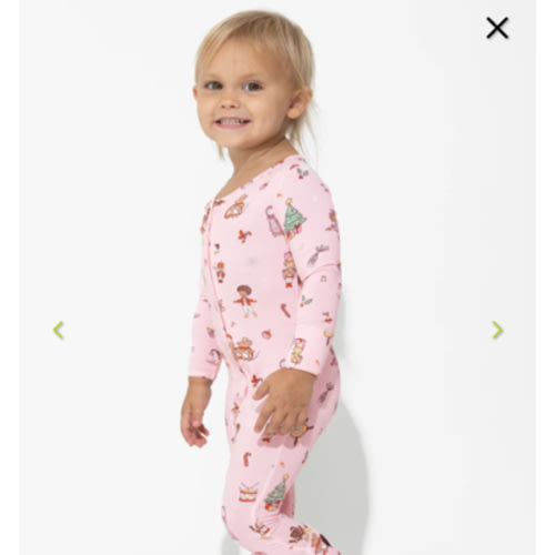 Nutcracker Pink Bamboo Convertible Footie