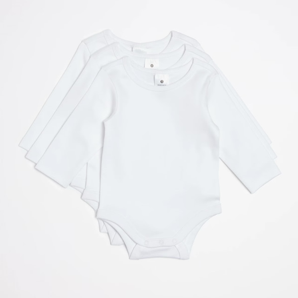 3 Pack Baby Organic Cotton Long Sleeve Bodysuits | Target Australia