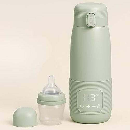 Portable Milk Warmer for Baby - Portable Bottle Warmer Travel, Bottle Warmer on The Go, Travel Bottle Warmer, Baby Bottle Warmer Portable Travel, Water Warmer, Rechargeable, 12 oz.
