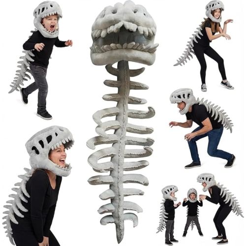 LUMIXA Dinosaur Skeleton Plush Costume - Cozy 3D Spinosaurus Outfit Wearable Cuddly Toy for Dress Up & Play