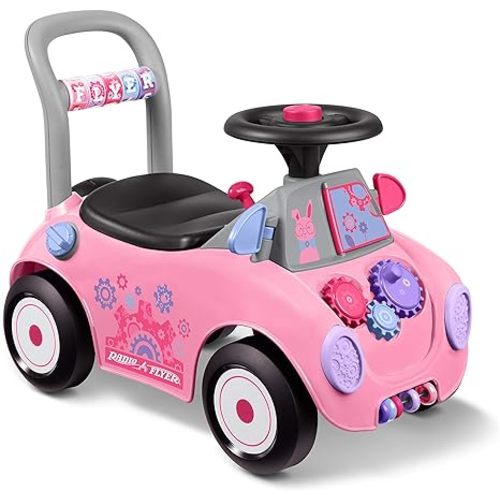 Radio Flyer Creativity Car, Sit to Stand Toddler Ride On Toy, Ages 1-3, Pink Kids Ride On Toy, Large