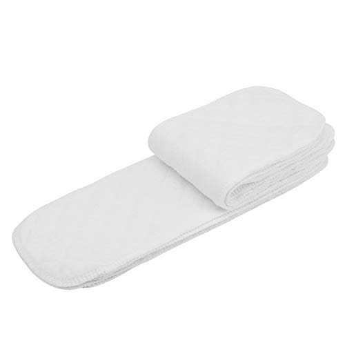 Sunicon 10Pcs Baby Nappy Liner, Cloth Diapers Inserts Soft Breathable 3 Layers Cotton Diaper Inserts, High Absorbing Washable Nappy Liners Insert for Daily Family Use(32 * 12cm)