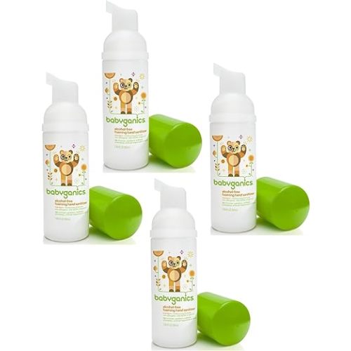 Babyganics Alcohol-free Foaming On-The-Go Hand Sanitizer Bundle - 4 Items: Mandarin 50 ml Bottles