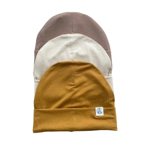 Newborn Satin Lined Jersey Beanie Gift Set-Neutral – Aarin & Co.