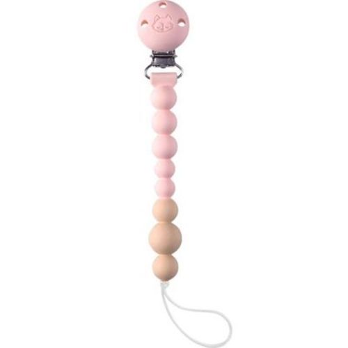 Loulou Lollipop Pacifier Clip Baby Teether OneC - Pink Quartz