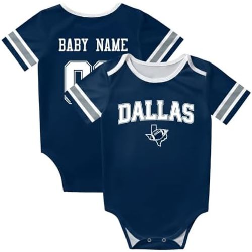 KREDE Baby Clothes Unisex Bodysuit Personalized Custom Baby Name Number for Baby Boy Girl