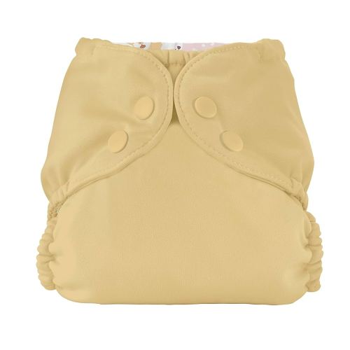Esembly Cloth Diaper Cover - Reusable Swim Diaper, Waterproof, Breathable - Adjustable Outer Layer Over Absorbent Inner for Blowout Protection - Barley, Size 1 (7-17lbs)