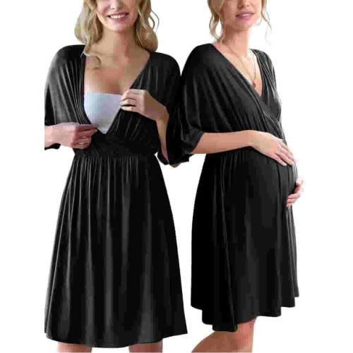 Avidlove Maternity Dress for Photoshoot 3 in 1 Labor/Delivery/Hospital Gown Maternity Nursing Nightgown Sleepwear for Breastfeeding Casual Baby Shower Dress S-XXL
