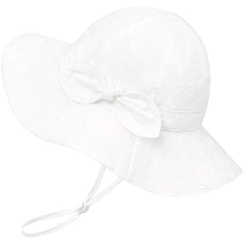 Baby Girl Sun Hat Summer Foldable Beach Hats with UPF50+ Sun Protection Wide Brim Toddler Bucket Hat Cap