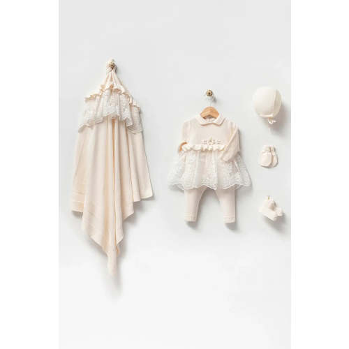 CREAM MAY KNITWEAR NEWBORN COMING HOME SET (5 PCS)