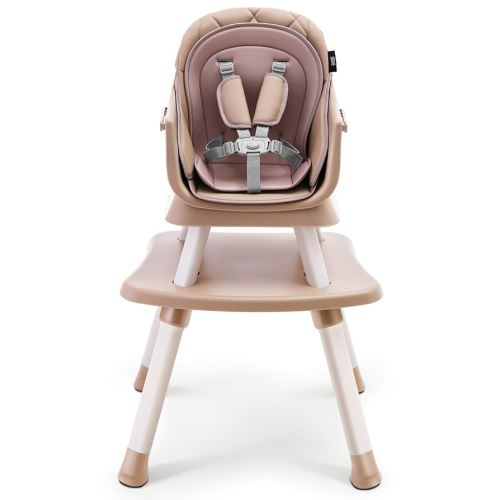 HARPPA 6 in 1 Baby High Chair, Convertible Infant Feeding Chair for Babies & Toddlers Table, Dining Booster Seat with Removable Tray, Khaki