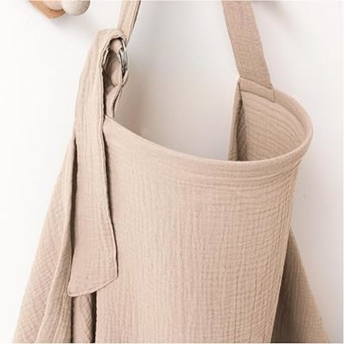 Muslin Nursing Covers for Breastfeeding, Privacy Breast Feeding Cover with Arch Neckline for Mom and Baby, Breathable 100% Cotton Nursing Apron Multi-use Stroller Cover