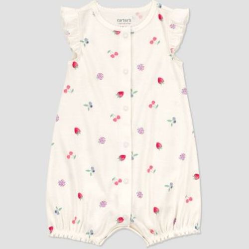 Carter's Just One You® Baby Girls' Floral Romper - Cream/Pink/Purple Newborn