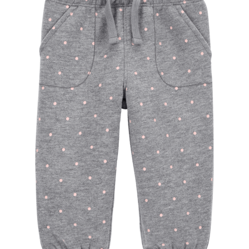 Grey Baby Polka Dot Pull-On Fleece Joggers | Carter’s Oshkosh Canada