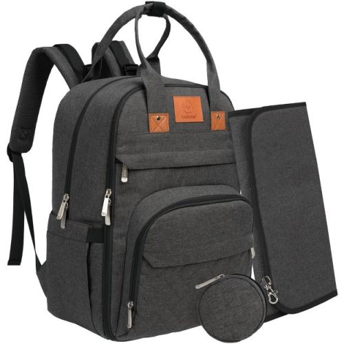 Keababies Diaper Bag With Changing Pad - Waterproof Baby Bag, Travel Diaper Bags, Baby Diaper Bag Backpack (charcoal)