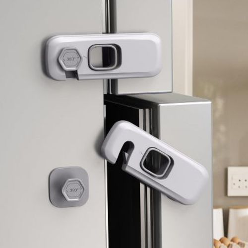 5 Pack Child Proof Refrigerator Lock, Fridge Locks for Kids with Sticky Adhesive Pads
