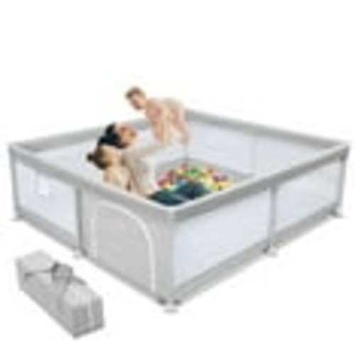 TEAYINGDE Baby Playpen Large Play Yard Fence for Toddlers,50"x50" Gray