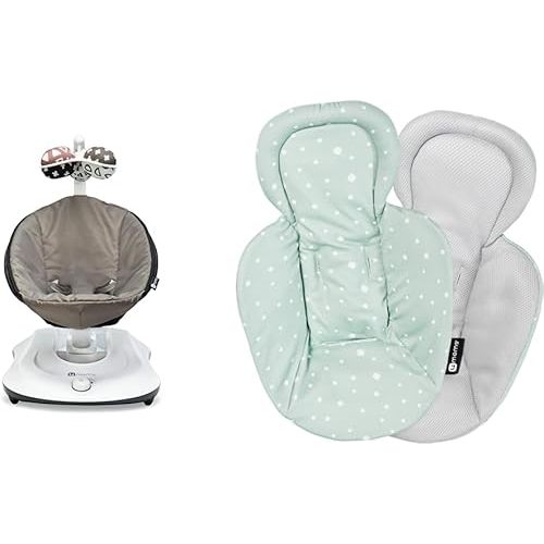 4moms RockaRoo Baby Rocker in Graphite with Cool Mesh Infant Insert, Machine Washable