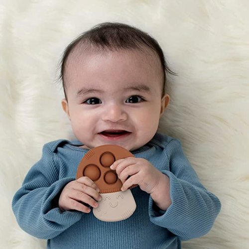 Itzy Ritzy Sensory Popper Toy - Itzy Pop Toy Features Raised Textures to Soothe Sore Gums; Relieves Stress and Improves Fine Motor Skills; Can Attach to a Bag or Pacifier Strap; Mushroom
