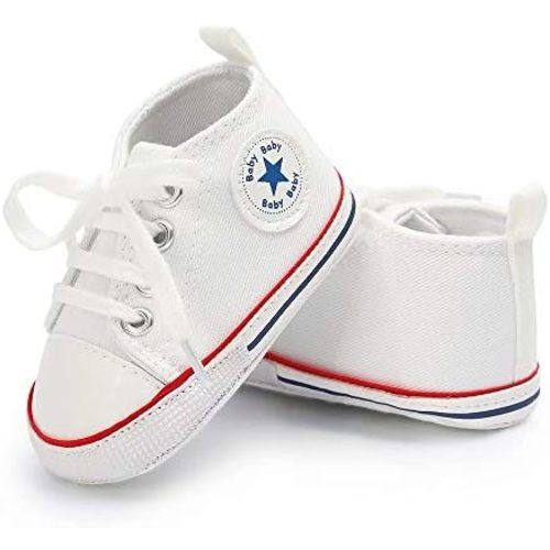 Baby Boys Girls Canvas Sneakers Shoes Anti-Slip Prewalkers First Walking Shoes Walkers 0-18 Months