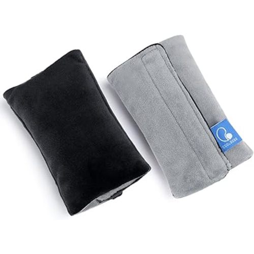 COOLBEBE Car Seat Straps Shoulder Pads for Baby Kids, Super Soft Seat Belt Covers for All Car Seats/Pushchair/Stroller/High Chair（Black/Grey