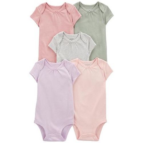 Baby Girl Carter's 5-Pack Pastel Short Sleeve Bodysuits