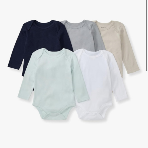 Burt's Bees Baby Organic Cotton Bodysuits – Baby Boy & Girl Short and Long Sleeve One-Pieces, 5-Pack