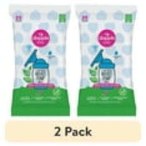 (2 pack) Dapple Baby Breast Pump Cleaning Wipes, Unscented, 1 Resealable Pack (25 Wipes)