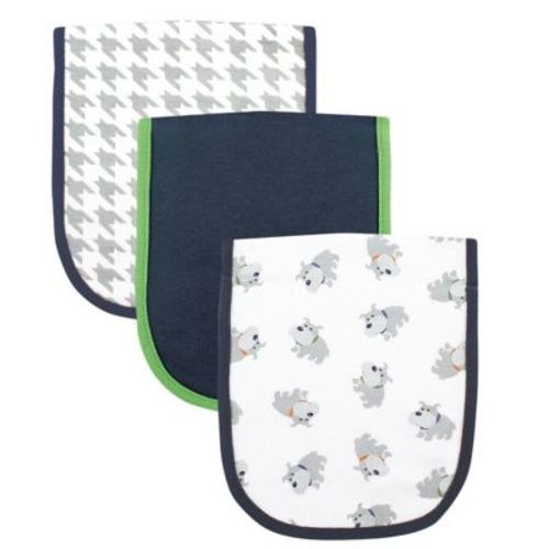 Luvable Friends Baby Boy Cotton Burp Cloths with Fiber Filling 3pk, Dog, One Size