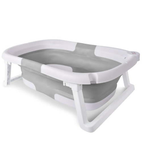 Hopscotch Lane Deluxe Soft Bathtub – Collapsible Baby Bathtub, Gray, Infants & Toddlers 6+ Months