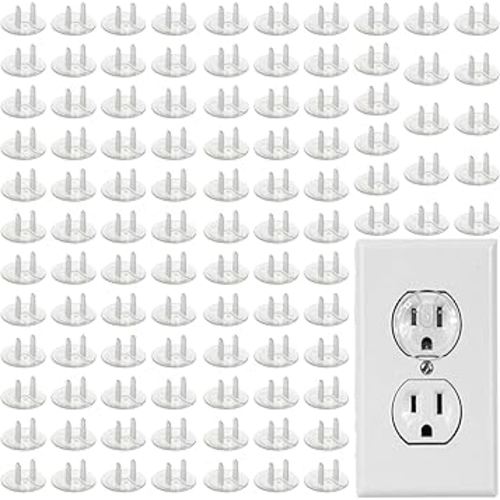 100 Pack Outlet Covers Baby Proofing Clear Outlet Covers Baby Safety Outlet Plug Covers Safe & Secure Electric Plug Protectors Sturdy Childproof Socket Covers for Home & Office