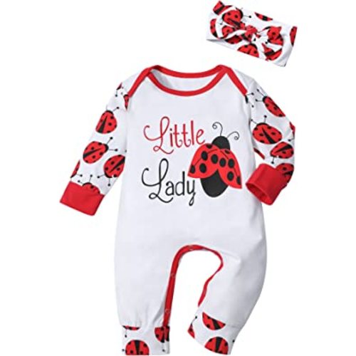 Von kilizo Baby Girl Clothes Cute Floral Infant Newborn Baby Clothes for Girls Letter Print Snap Baby Girl Romper Jumpsuit