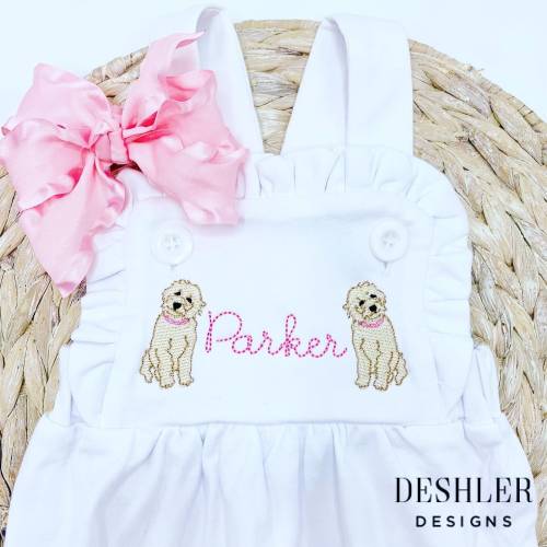 Goldendoodle outfit, monogram goldendoodle outfit, baby goldendoodle outfit, doodle outfit, baby girl doodle outfit, baby boy doodle outfit