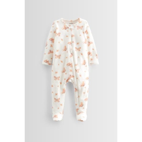 Print Cotton Footie, 6M