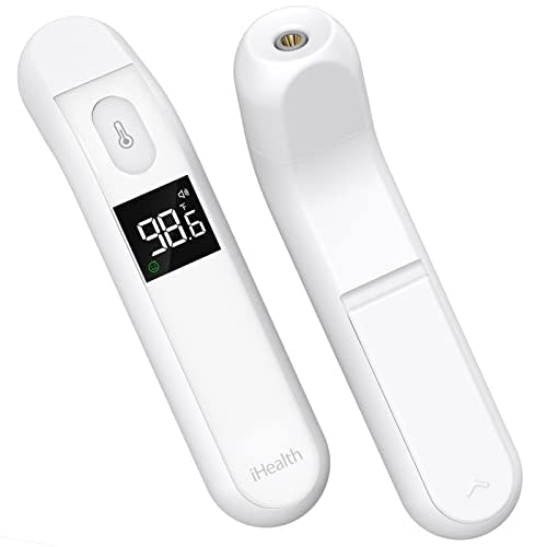 iHealth No-Touch Forehead Thermometer, Infrared Forehead Thermometer for Adults and Kids, Touchless Digital Baby Thermometer with Fever Indicator, Non-Contact Thermometer (PT2L)