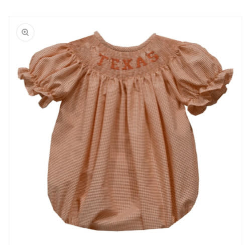 Vive la Fete Baby Girls Smocked Rust Gingham Girls Bubble - Texas – Best Dressed Child