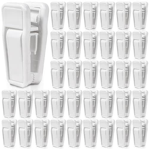 KISEER Plastic Baby Hanger Clips, 40 Pcs Slim-line Finger Clips Set Clothes Hanger Velvet Hanger (White)
