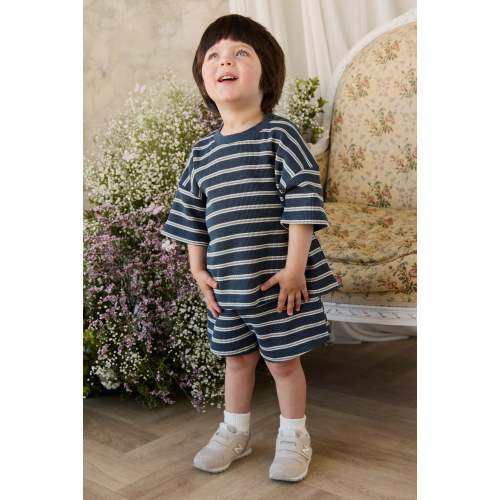 Organic Cotton Waffle Leith Short - Dreamer Stripe Captain