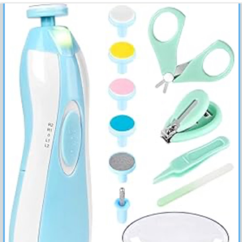 Baby Nail Trimmer Electric-12 in 1 Baby Nail Clippers Safe Baby Nail File Kit with a Nail Clipper, Scissor, Tweezers, and Nail Files