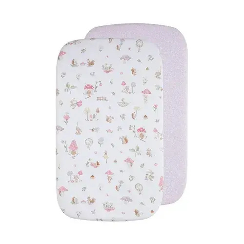 Living Textiles Cradle Fitted Sheet Whimsical Wonderland | Baby Bunting AU