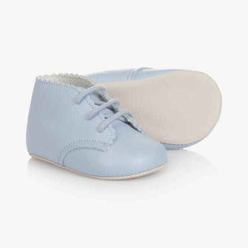 Early Days - Pale Blue Lace-Up Pre-Walker Shoes | Childrensalon