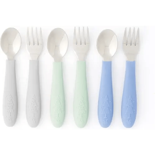 Elk and Friends Kids Silverware with Silicone Handle, Childrens Safe  Flatware, Toddler Utensils