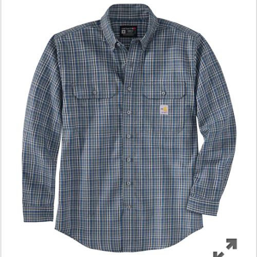 Flame Resistant Force Rugged Flex® Loose Fit Twill Long-Sleeve Plaid Shirt