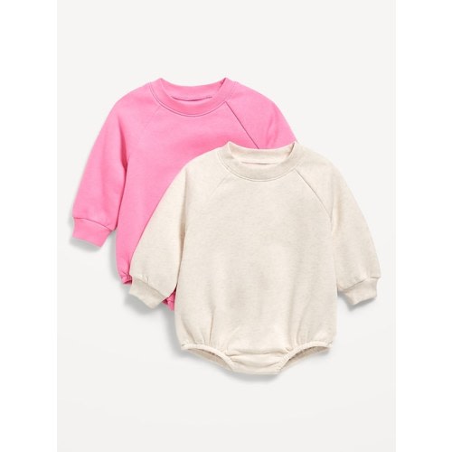 Long-Sleeve Fleece One-Piece Romper 2-Pack for Baby | Old Navy