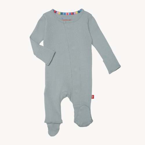mist ribbed cotton magnetic parent favorite footie – Magnetic Me