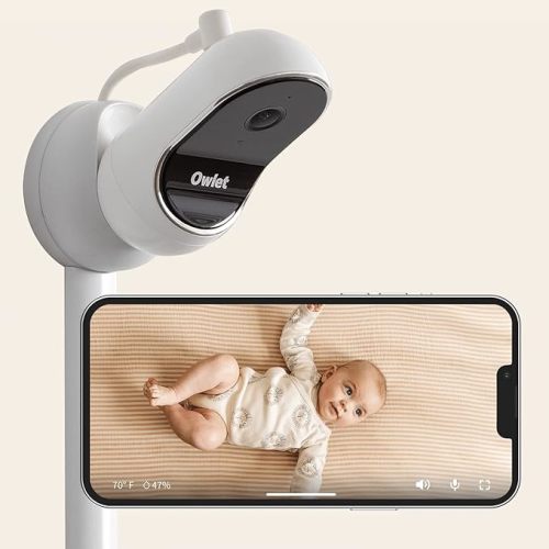 Owlet Cam Video Baby Monitor - Smart Baby Monitor with Camera and Audio - Stream 1080p HD Video with Night Vision, 4X Zoom, Wide Angle View, with Sound and Motion Notifications