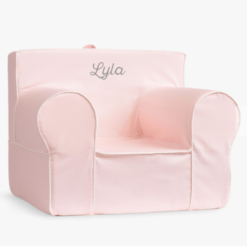 Oversized Anywhere Chair®, Pearl with White Piping